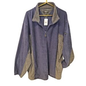 90s Adolfo Sport Men's  2XL Fleece 1/4 Quarter Zip Pullover Sweater Jacket Blue